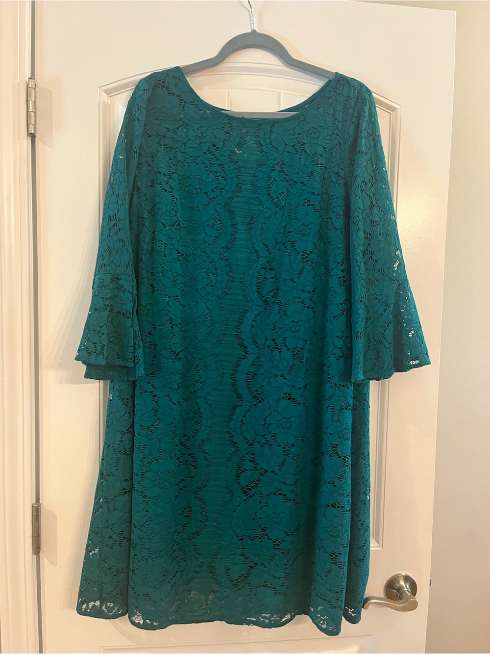 Lane Bryant Teal Lace A-Line Dress